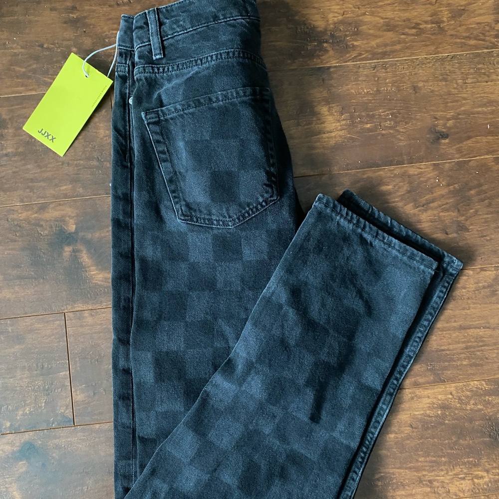 Jax Men's Black Checkered Jeans